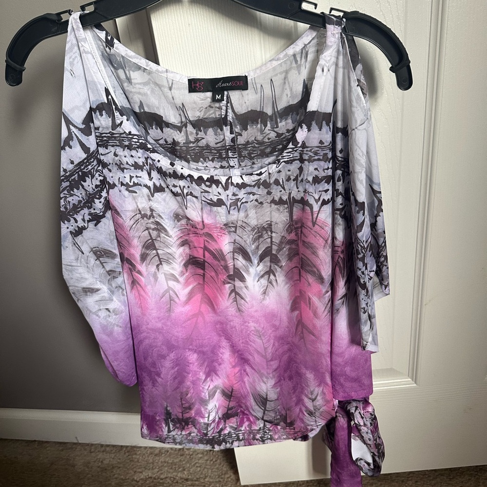 Women's Pink and Gray Top